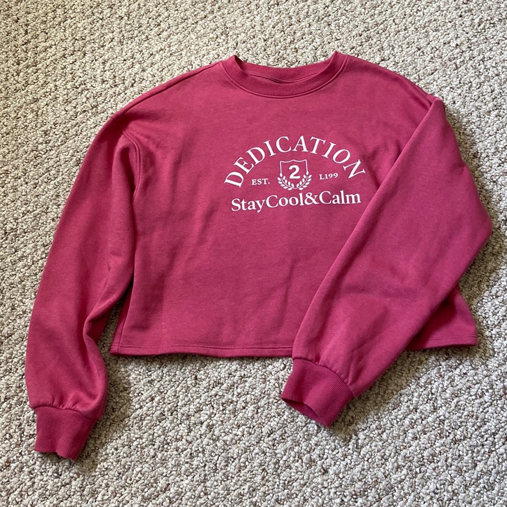H&M pink cropped hoodie size S